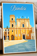 Poster Brindisi Stampa Manifesto Vintage Retro Illustrato