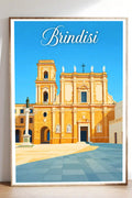 Poster Brindisi Stampa Manifesto Vintage Retro Illustrato