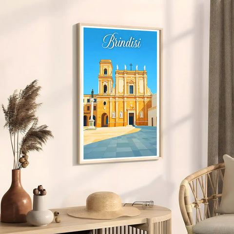 Poster Brindisi Stampa Manifesto Vintage Retro Illustrato