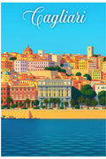 Poster Cagliari Poster Vintage Retro Illustration