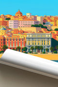 Poster Cagliari Poster Vintage Retro Illustration