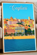 Poster Cagliari Poster Vintage Retro Illustration