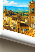 Poster Caltagirone Stampa Manifesto Vintage Retro Illustrato
