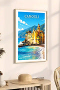 Poster Camogli Stampa Manifesto Vintage Retro Illustrato