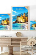Poster Camogli Stampa Manifesto Vintage Retro Illustrato