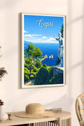 Poster Capri Stampa Manifesto Vintage Retro Illustrato