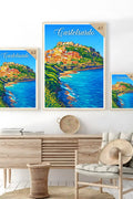Poster Castelsardo Stampa Manifesto Vintage Retro Illustrato