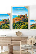 Poster Castiglione della Pescaia Stampa Manifesto Vintage Retro Illustrato