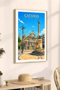 Poster Catania Stampa Manifesto Vintage Retro Illustrato
