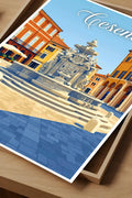 Poster Cesena Stampa Manifesto Vintage Retro Illustrato