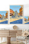 Poster Cesena Stampa Manifesto Vintage Retro Illustrato