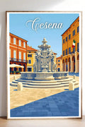 Poster Cesena Stampa Manifesto Vintage Retro Illustrato
