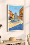 Poster Cesena Stampa Manifesto Vintage Retro Illustrato