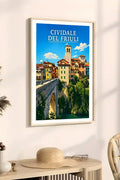Poster Cividale del Friuli Stampa Manifesto Vintage Retro Illustrato