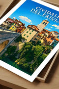 Poster Cividale del Friuli Stampa Manifesto Vintage Retro Illustrato