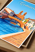 Poster Comacchio Stampa Manifesto Vintage Retro Illustrato