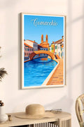 Poster Comacchio Stampa Manifesto Vintage Retro Illustrato