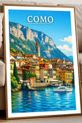 Poster Como Stampa Manifesto Vintage Retro Illustrato