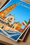 Poster Cremona Stampa Manifesto Vintage Retro Illustrato