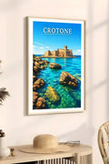 Poster Crotone Stampa Manifesto Vintage Retro Illustrato
