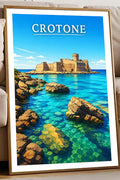 Poster Crotone Stampa Manifesto Vintage Retro Illustrato