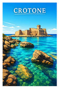 Poster Crotone Stampa Manifesto Vintage Retro Illustrato