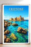 Poster Crotone Stampa Manifesto Vintage Retro Illustrato