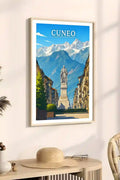 Poster Cuneo Stampa Manifesto Vintage Retro Illustrato
