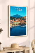 Poster vintage dell'Isola d'Elba - illustrazione retrò, Toscana, Italia