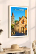 Poster Finalborgo Stampa Manifesto Vintage Retro Illustrato