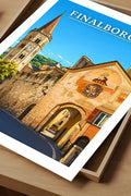 Poster Finalborgo Stampa Manifesto Vintage Retro Illustrato