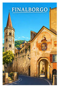 Poster Finalborgo Stampa Manifesto Vintage Retro Illustrato