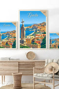 Poster Gaeta Stampa Manifesto Vintage Retro Illustrato