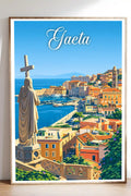 Poster Gaeta Stampa Manifesto Vintage Retro Illustrato