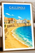 Poster Gallipoli Stampa Manifesto Vintage Retro Illustrato