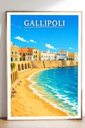 Poster Gallipoli Stampa Manifesto Vintage Retro Illustrato