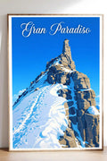Poster Gran Paradiso Stampa Manifesto Vintage Retro Illustrato