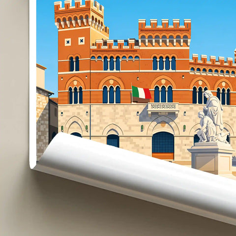 Poster Grosseto Stampa Manifesto Vintage Retro Illustrato