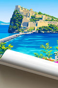 Poster Ischia Stampa Manifesto Vintage Retro Illustrato