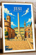 Poster Jesi Stampa Manifesto Vintage Retro Illustrato