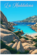 Poster La Maddalena Poster Vintage Retro Illustration