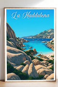 Poster La Maddalena Poster Vintage Retro Illustration