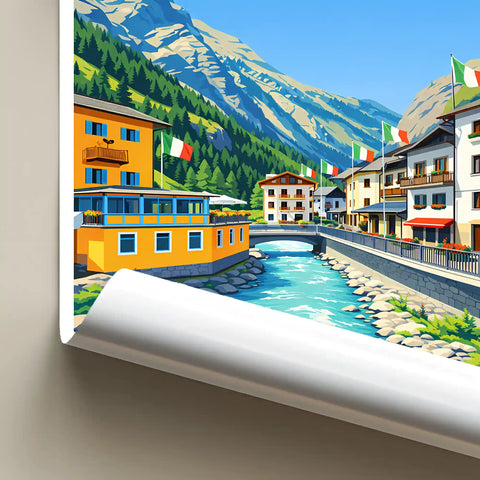 Poster La Thuile Stampa Vintage Retro Illustration
