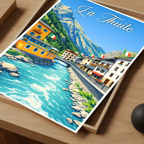 Poster La Thuile Stampa Vintage Retro Illustration