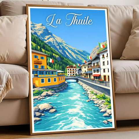 Poster La Thuile Stampa Vintage Retro Illustration