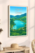 Poster Lago di Scanno Stampa Manifesto Vintage Retro Illustrato