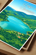Poster Lago di Scanno Stampa Manifesto Vintage Retro Illustrato