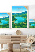 Poster Lago di Scanno Stampa Manifesto Vintage Retro Illustrato