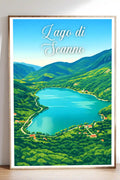 Poster Lago di Scanno Stampa Manifesto Vintage Retro Illustrato