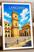 Poster Lanciano Stampa Manifesto Vintage Retro Illustrato